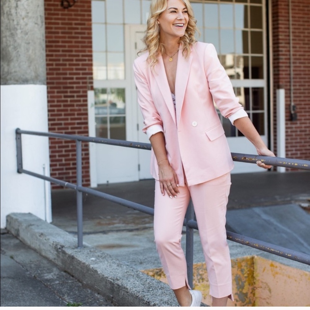 GORGEOUS ZARA Pink Asymmetric Hem Slacks Pants - Picture 5 of 5